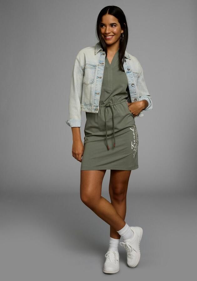 KangaROOS Jerseyjurk in sportieve look met print en strikband in de taille - Foto 4