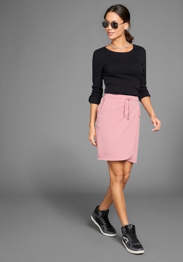 KangaROOS Jerseyrok in wikkel-look met elastische tailleband - Foto 5