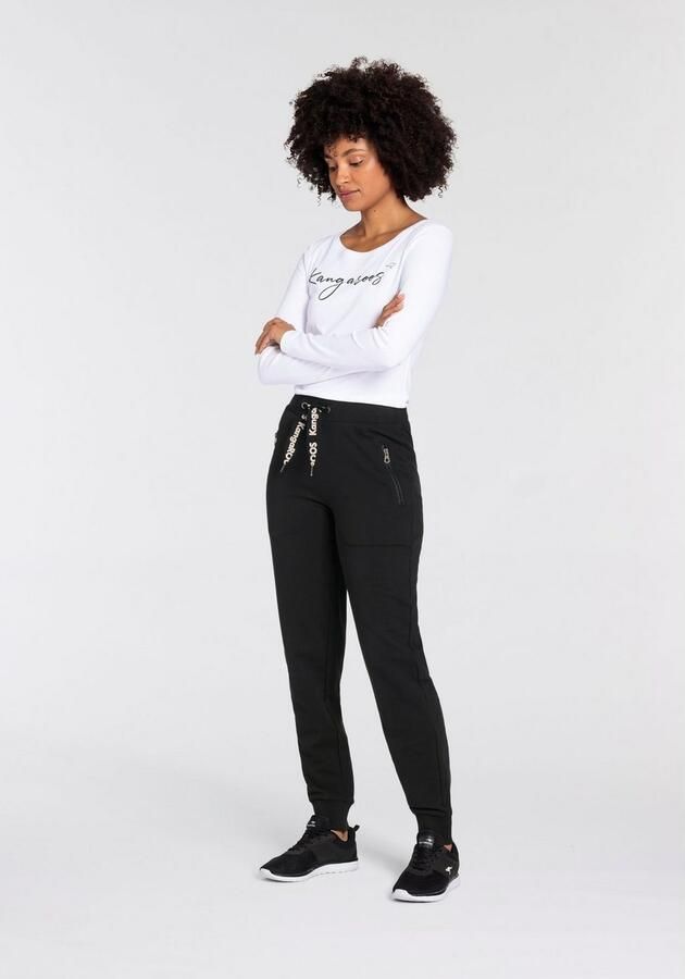 KangaROOS Joggingbroek met ritszakken en logo band - Foto 4