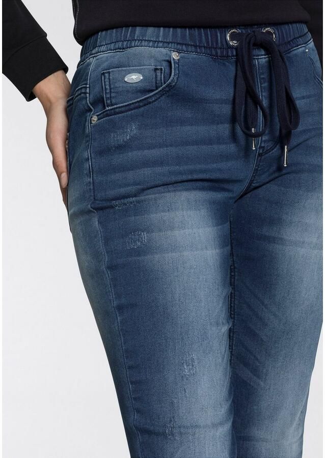 KangaROOS Jogpants 7 8 JOGG-DENIM wijde broekspijp met used-wassing hoge taille 7 8-lengte