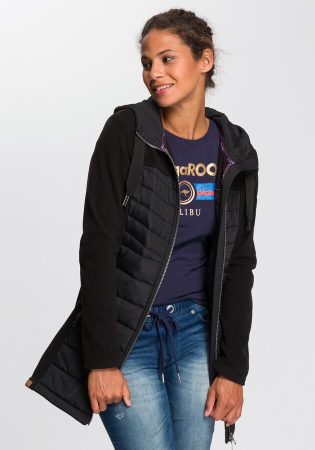 KangaROOS Lang jack Hybride jas fleecejas met gewatteerde delen - Foto 7