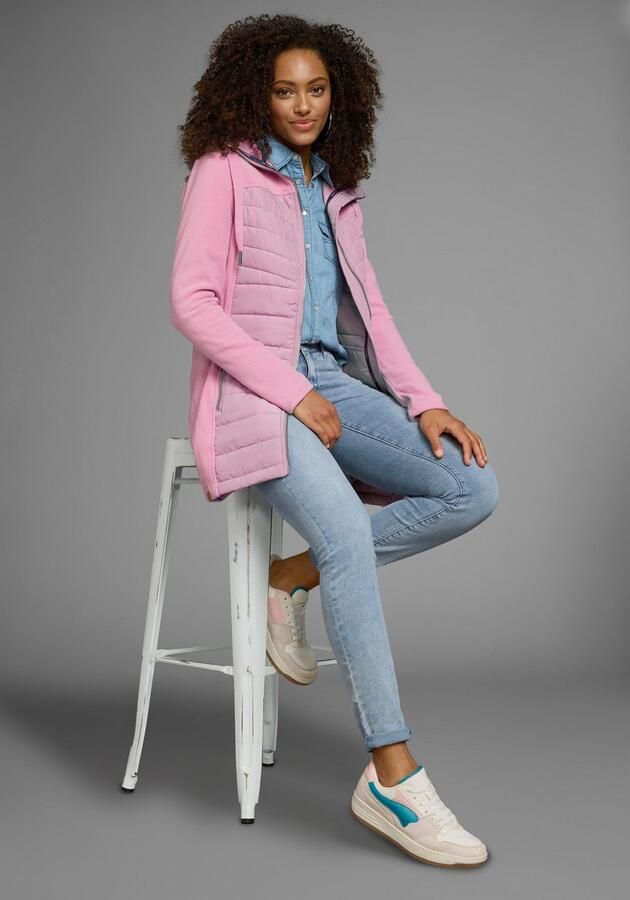 KangaROOS Lang jack Hybride jas fleecejas met gewatteerde delen - Foto 7