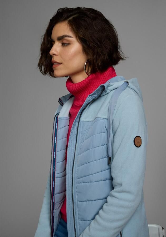 KangaROOS Lang jack Hybride jas fleecejas met gewatteerde delen - Foto 4