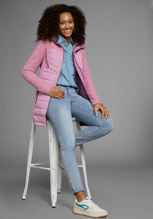 KangaROOS Lang jack Hybride jas fleecejas met gewatteerde delen - Foto 8