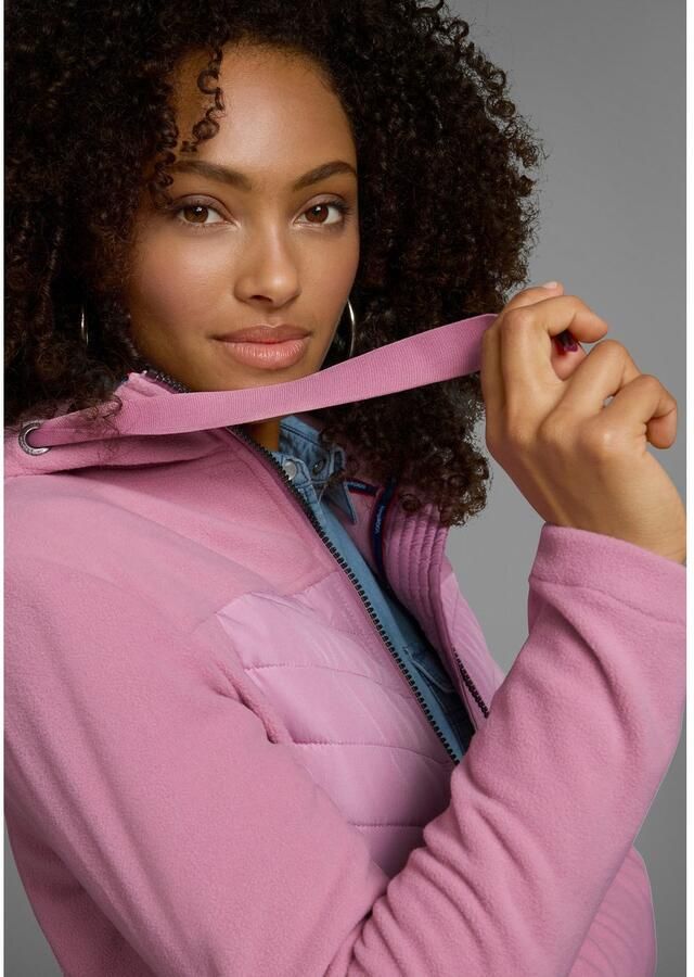 KangaROOS Lang jack Hybride jas fleecejas met gewatteerde delen