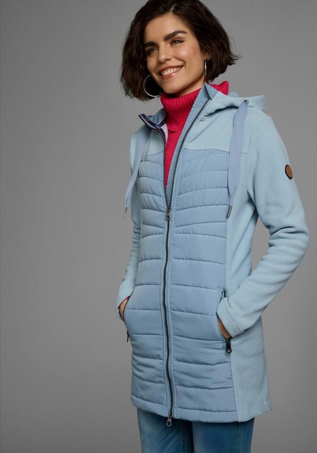 KangaROOS Lang jack Hybride jas fleecejas met gewatteerde delen - Foto 6