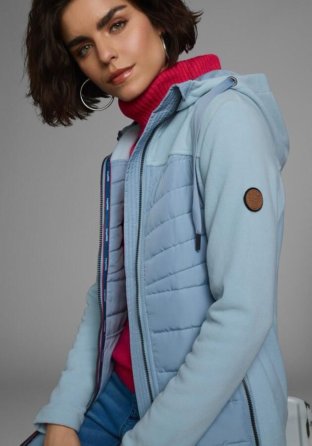 KangaROOS Lang jack Hybride jas fleecejas met gewatteerde delen - Foto 8