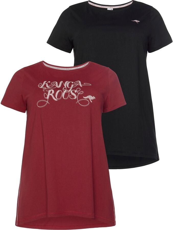 KangaROOS Lang shirt Korte Mouw figuurflatterende Pasvorm grote Maten (2-delig Set van 2) - Foto 9