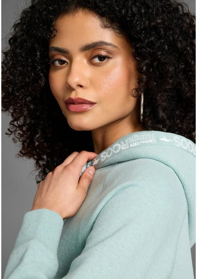 KangaROOS Lang sweatshirt met logotape aan de capuchon en split aan de zoom