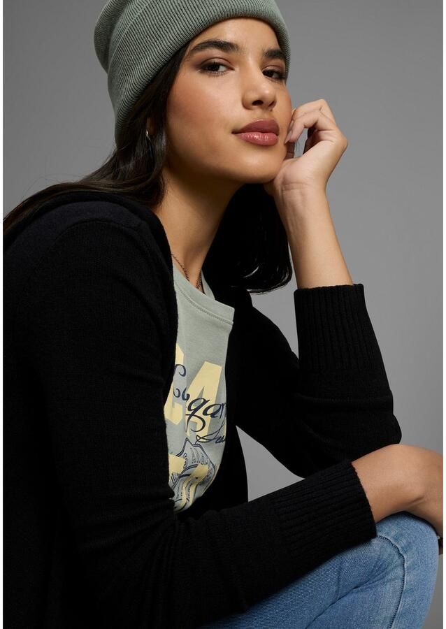 KangaROOS Lang vest in open lange vorm met capuchon