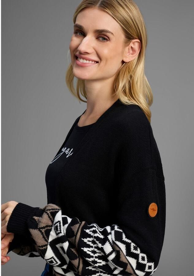 KangaROOS Lang vest in open vorm in noors patroon - Foto 2