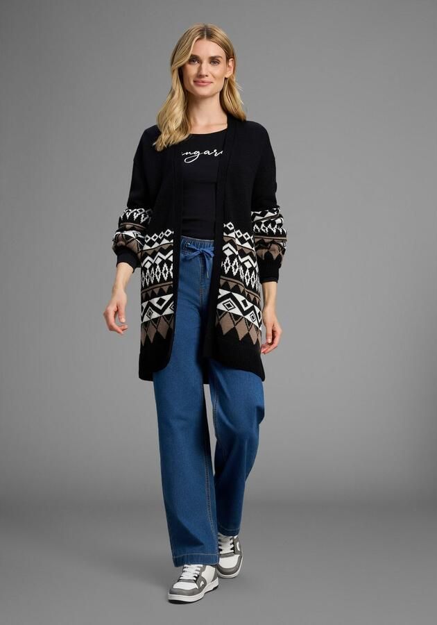 KangaROOS Lang vest in open vorm in noors patroon - Foto 3