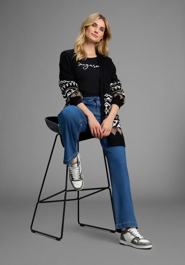 KangaROOS Lang vest in open vorm in noors patroon - Foto 4