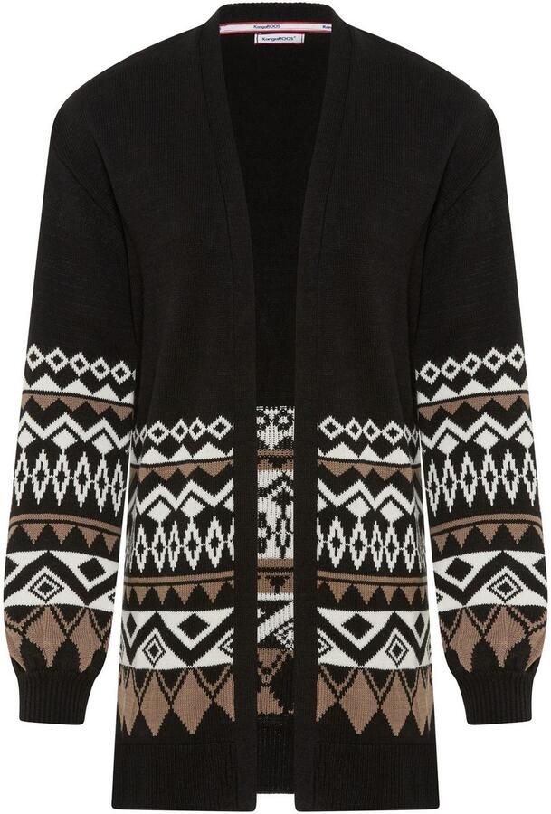 KangaROOS Lang vest in open vorm in noors patroon - Foto 10