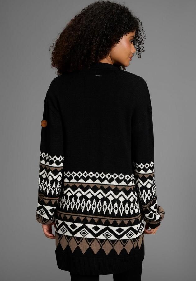 KangaROOS Lang vest in open vorm in noors patroon - Foto 6