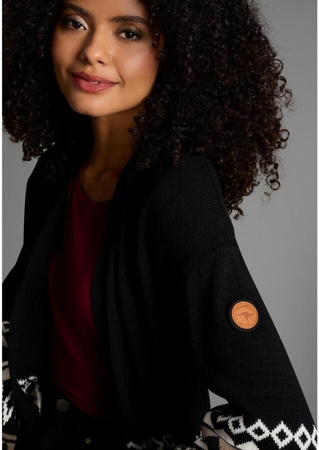 KangaROOS Lang vest in open vorm in noors patroon