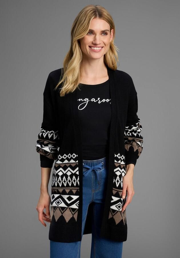 KangaROOS Lang vest in open vorm in noors patroon - Foto 9