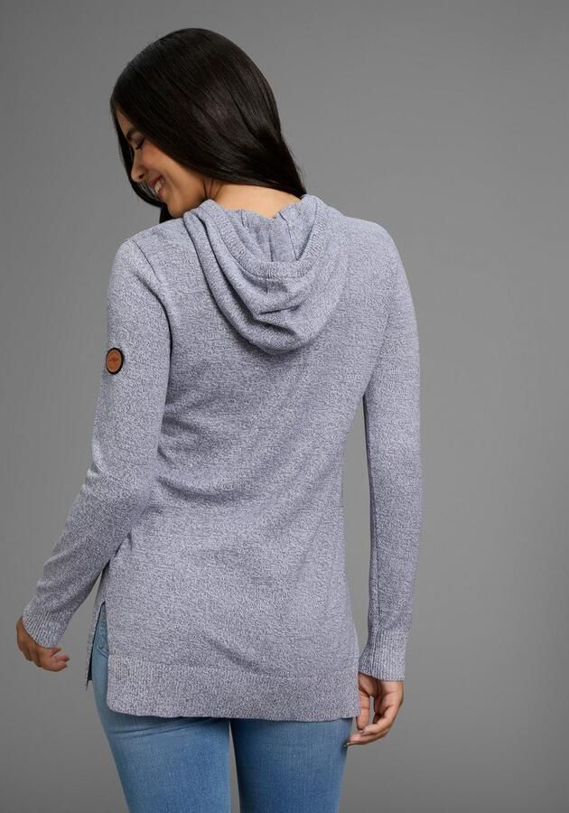 KangaROOS Lange trui met capuchon en splitten aan de zoom - Foto 2