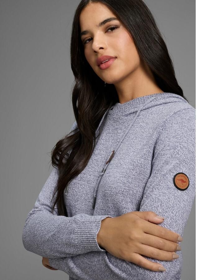 KangaROOS Lange trui met capuchon en splitten aan de zoom