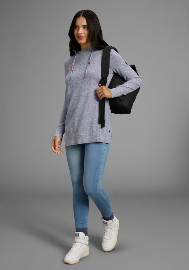 KangaROOS Lange trui met capuchon en splitten aan de zoom - Foto 3