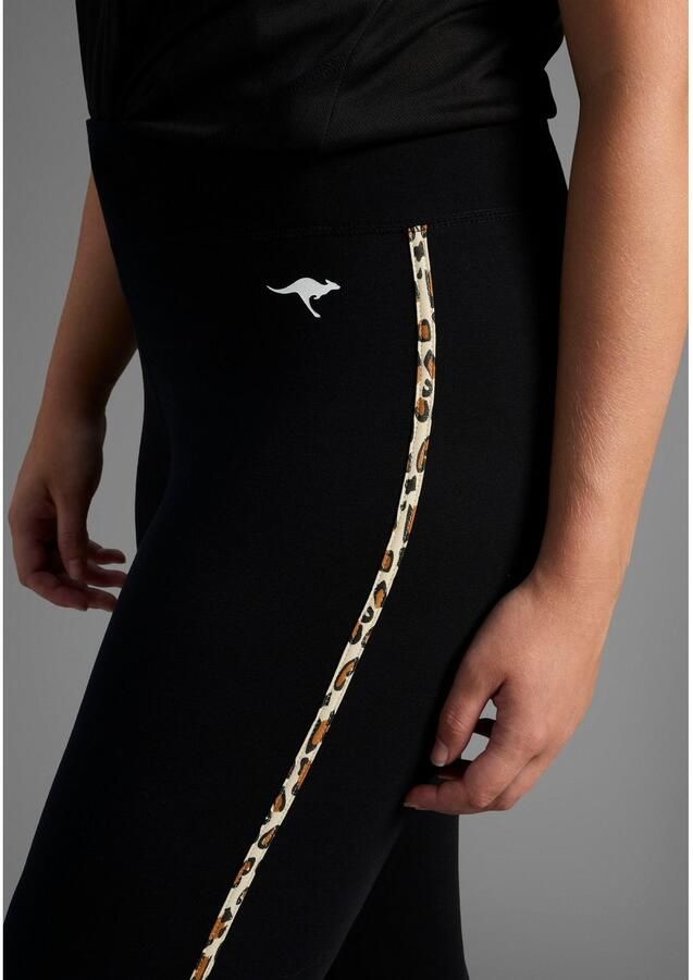 KangaROOS Legging met zijdelingse strepen in leo-print grote maten