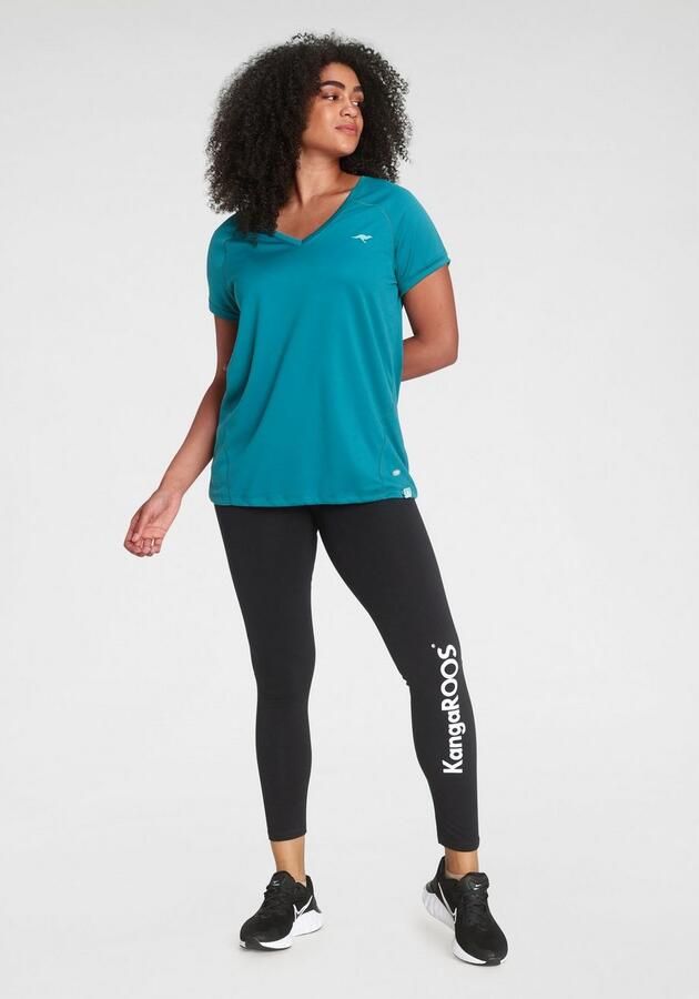 KangaROOS Functioneel shirt Korte Mouw figuurspillend met V-Uitsnijding grote Maten