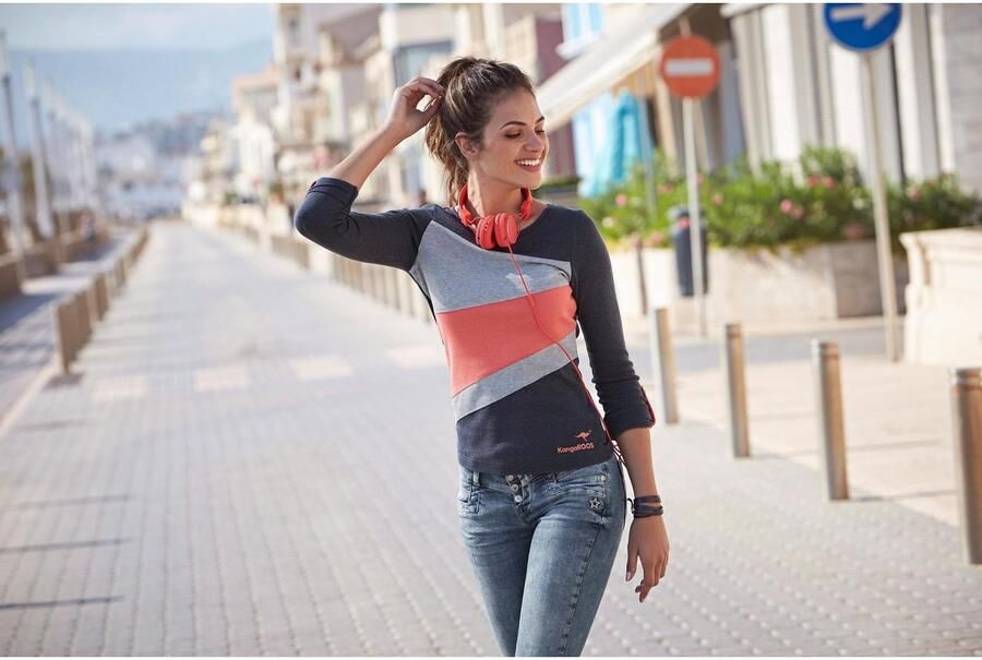 KangaROOS Longsleeve Lange mouwen figuurvolgende pasvorm effen ronde hals - Foto 5