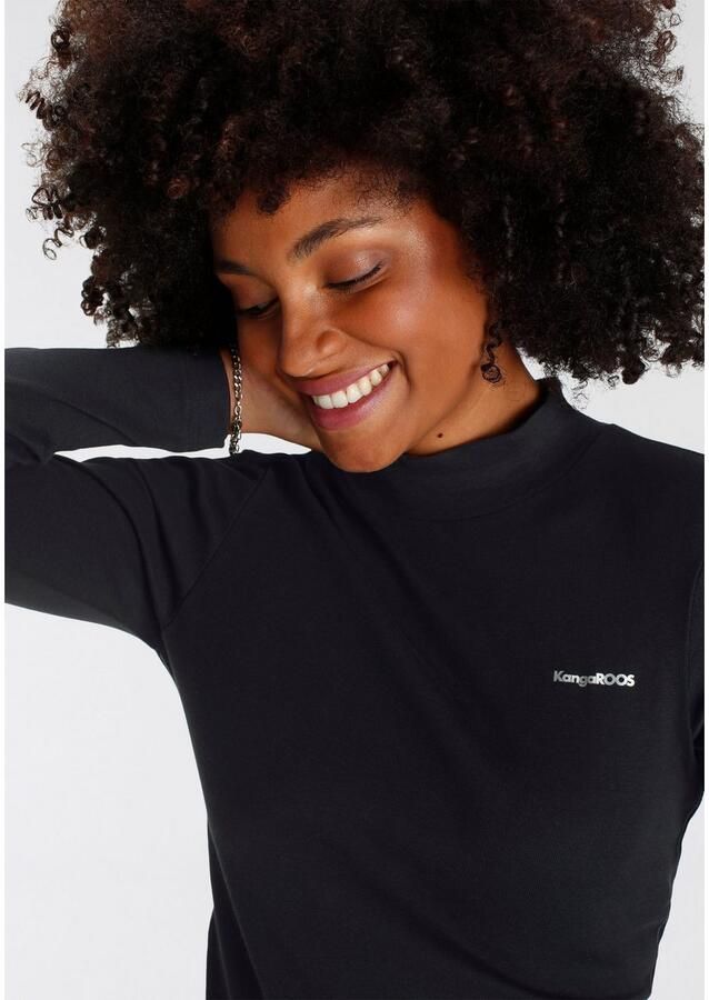 KangaROOS Longsleeve Lange mouwen zeer figuurvolgend effen staande kraag