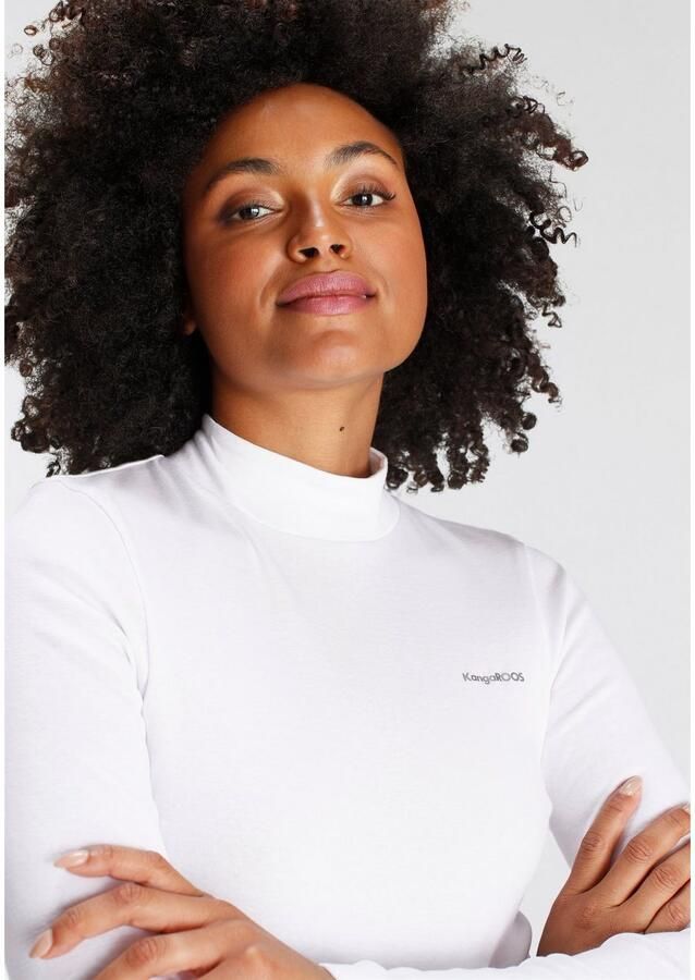 KangaROOS Longsleeve Lange mouwen zeer figuurvolgend effen staande kraag