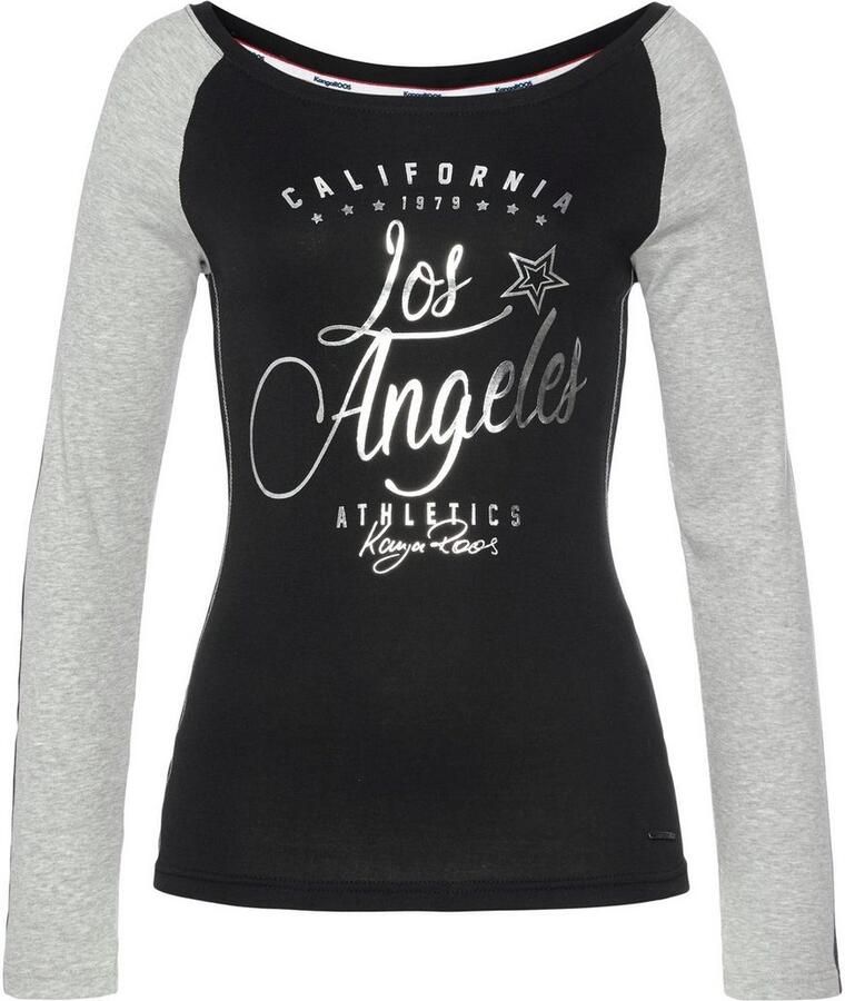 KangaROOS Longsleeve Lange mouwen zeer figuurvolgende pasvorm met glanzende metallic-print - Foto 12