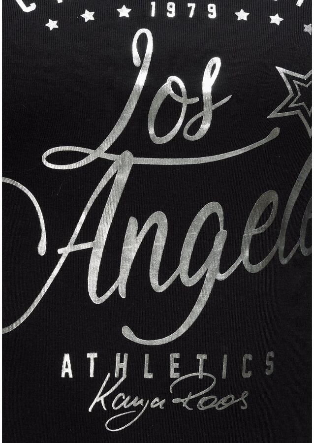 KangaROOS Longsleeve Lange mouwen zeer figuurvolgende pasvorm met glanzende metallic-print