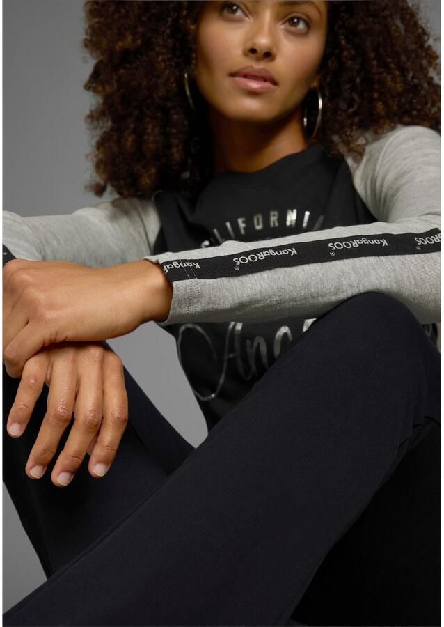 KangaROOS Longsleeve Lange mouwen zeer figuurvolgende pasvorm met glanzende metallic-print - Foto 2