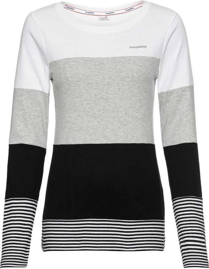 KangaROOS Longsleeve met lange mouwen figuurvolgende pasvorm colourblocking-look