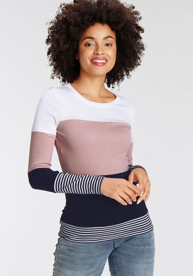 KangaROOS Longsleeve met lange mouwen figuurvolgende pasvorm colourblocking-look - Foto 6