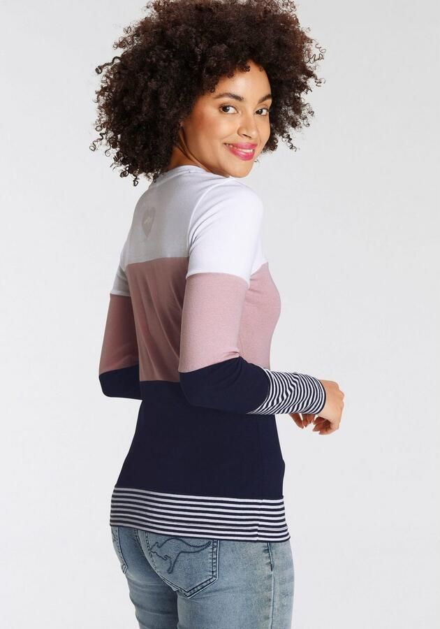 KangaROOS Longsleeve met lange mouwen figuurvolgende pasvorm colourblocking-look - Foto 5