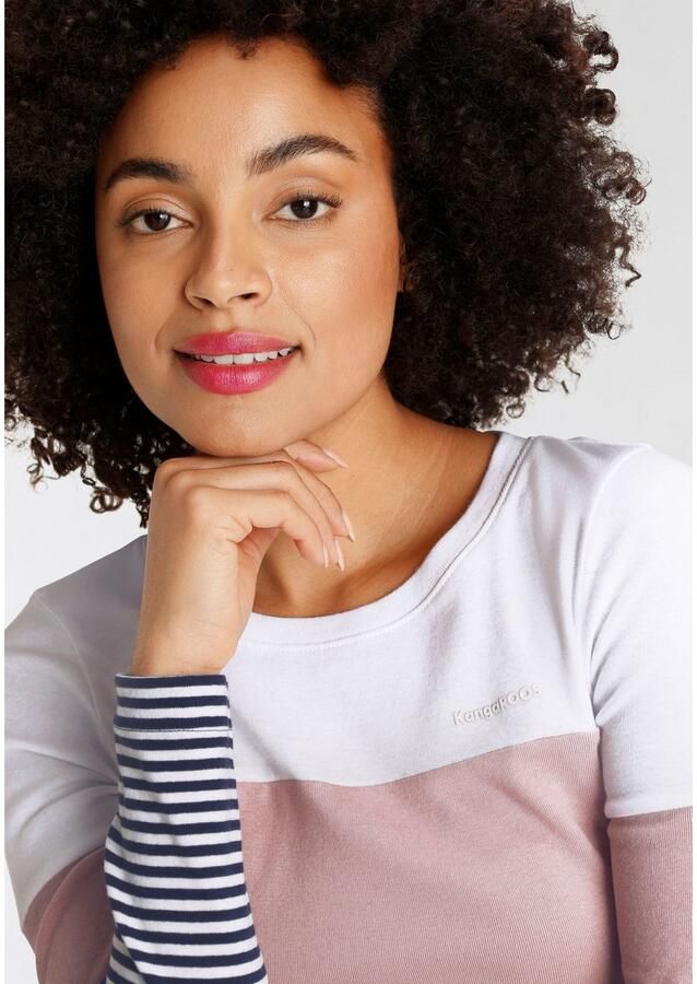 KangaROOS Longsleeve met lange mouwen figuurvolgende pasvorm colourblocking-look - Foto 2