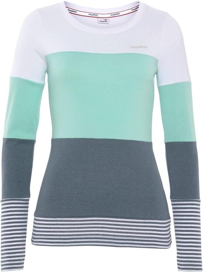 KangaROOS Longsleeve met lange mouwen figuurvolgende pasvorm colourblocking-look - Foto 6