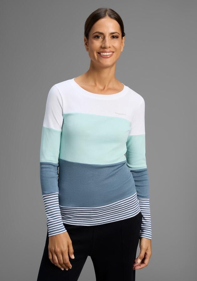 KangaROOS Longsleeve met lange mouwen figuurvolgende pasvorm colourblocking-look - Foto 3