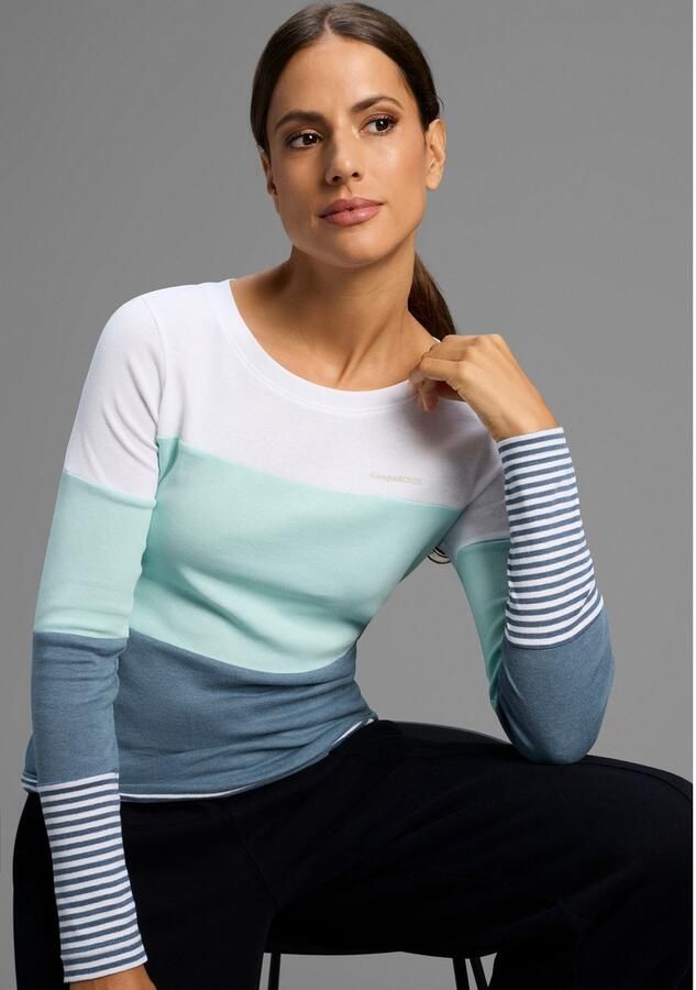 KangaROOS Longsleeve met lange mouwen figuurvolgende pasvorm colourblocking-look - Foto 2