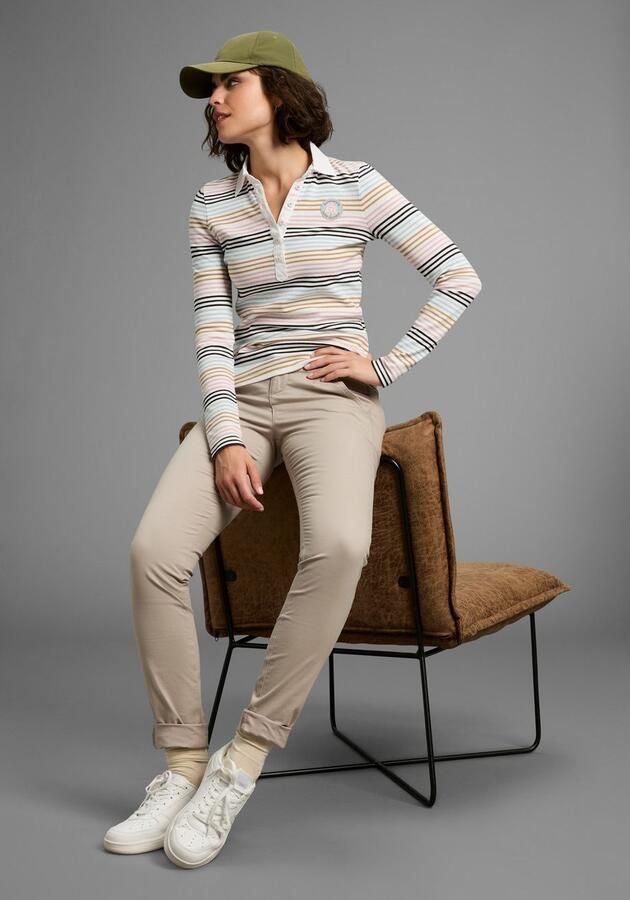 KangaROOS Poloshirt in pasteltinten met lange knoopsluiting - Foto 3