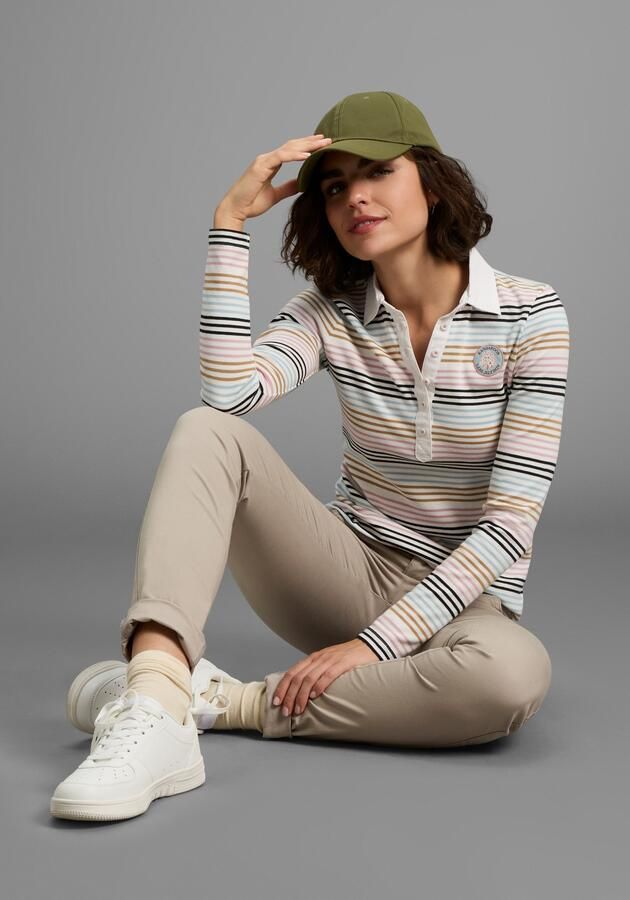 KangaROOS Poloshirt in pasteltinten met lange knoopsluiting - Foto 4