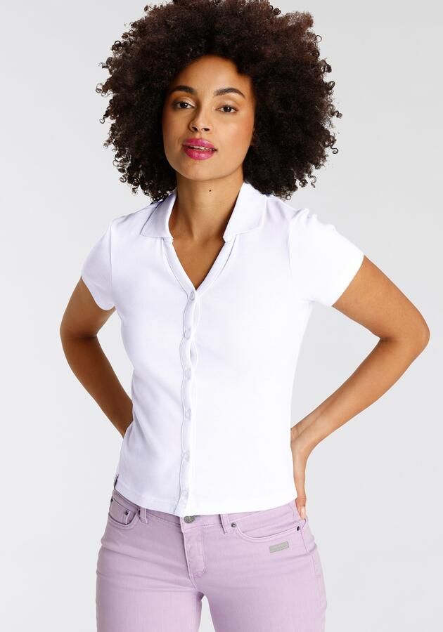 KangaROOS Poloshirt Korte mouwen figuurvolgende snit van katoen - Foto 8