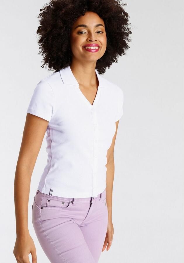 KangaROOS Poloshirt Korte mouwen figuurvolgende snit van katoen - Foto 4