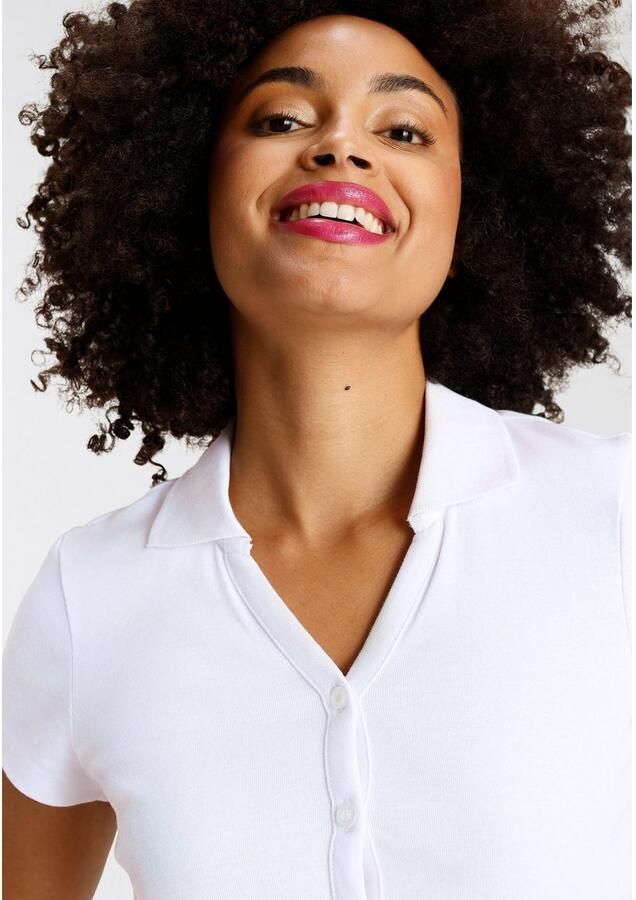 KangaROOS Poloshirt Korte mouwen figuurvolgende snit van katoen - Foto 3