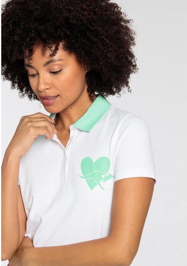 KangaROOS Poloshirt met contrastkraag en logo-print op borsthoogte nieuwe kollectie - Foto 3