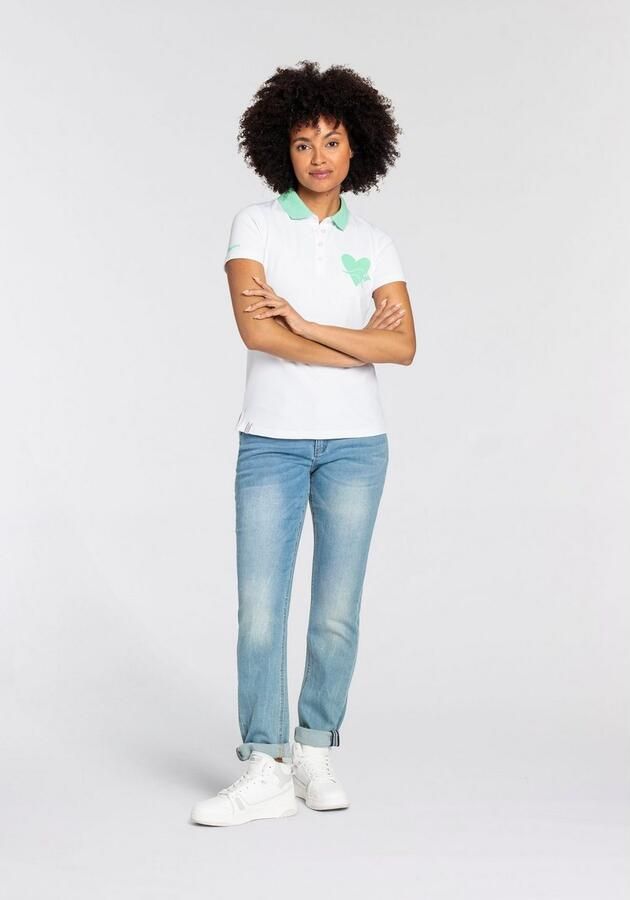 KangaROOS Poloshirt met contrastkraag en logo-print op borsthoogte nieuwe kollectie - Foto 5