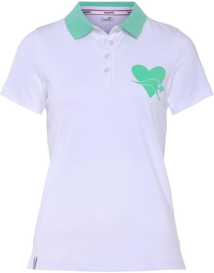 KangaROOS Poloshirt met contrastkraag en logo-print op borsthoogte nieuwe kollectie