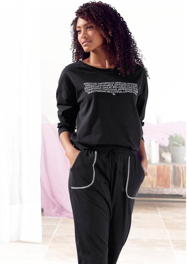 KangaROOS Pyjama met slogan-frontprint (2-delig 1 stuk)