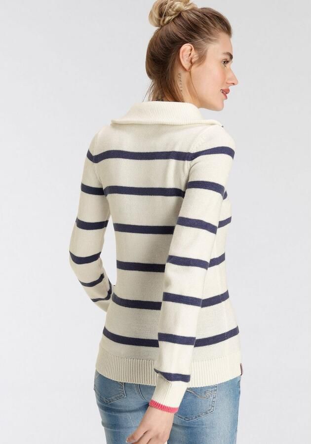 KangaROOS Schipperstrui met rits in klassiek streep-design - Foto 7