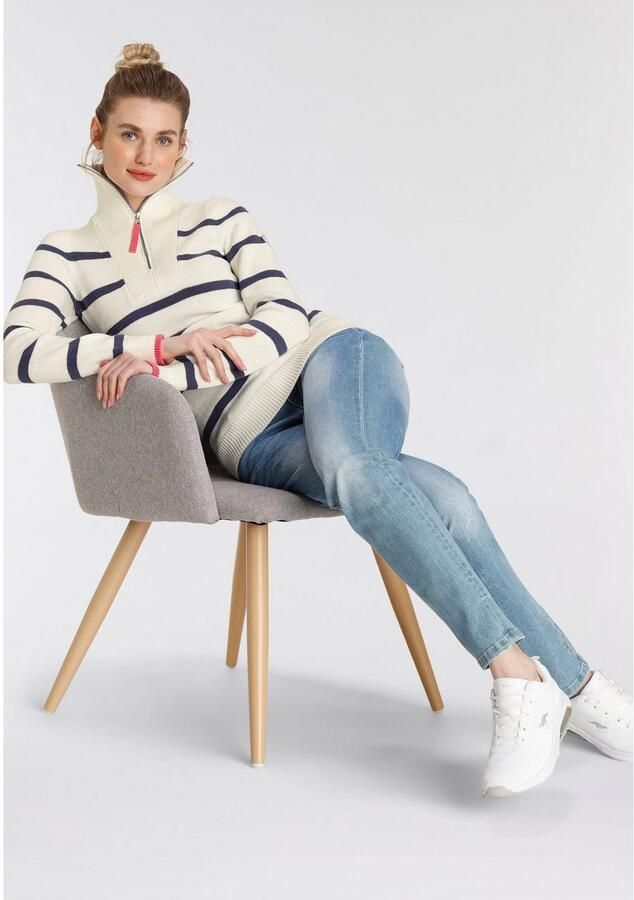 KangaROOS Schipperstrui met rits in klassiek streep-design - Foto 5